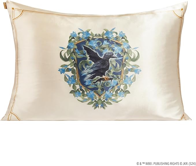 Kitsch x Harry Potter Ravenclaw Satin Pillowcase with Zipper – Double-Sided Crest Design – Better Than Silk Pillowcase – Perfect for Kids Rooms & Toddler Bed Time Pillow Case – Queen/Standard 19x26