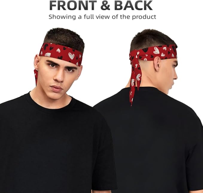 Sports Tie Headband Bandana Running Athletic Sweat Band Elastic Adjustable Sport Head Tie for Men Women Head Ties Ninja Tie Headbands Tennis Sweatbands Soccer Basketball Teams Running Head Band