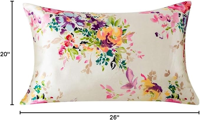 SLPBABY Silk Pillowcase for Hair and Skin with Hidden Zipper Print (Standard, Pattern5)