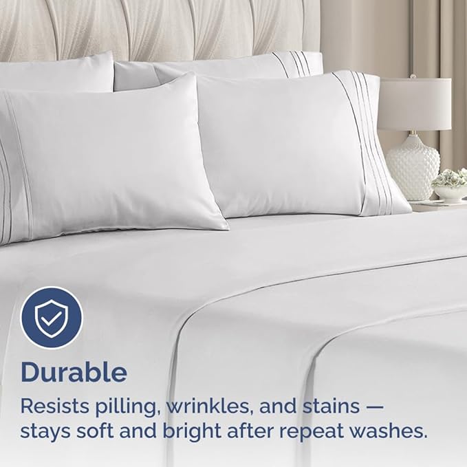 King Pillow Cases Set of 8 - Ultra Soft Hotel Quality Pillowcase Covers - Comfy, Cozy & Wrinkle Free - Shrink, Stain and Fade Resistant - Machine Washable Pillow Protectors - 8 Piece Set - French Grey