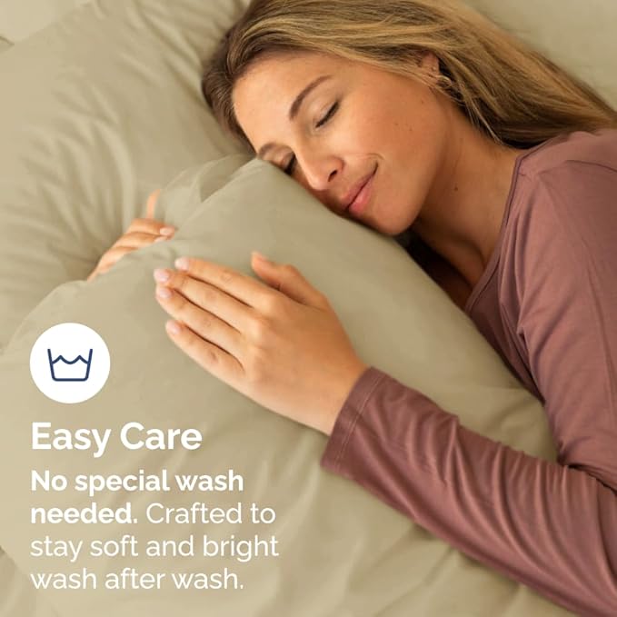 King Pillow Cases Set of 8 - Ultra Soft Hotel Quality Pillowcase Covers - Comfy & Wrinkle Free - Shrink, Stain and Fade Resistant - Easy-Care, Machine Washable Pillow Protectors - 8 Piece Set - Beige