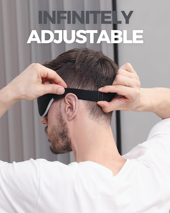 MZOO Luxury Sleep Mask for Back, Side Sleeper, Complete Light Blocking Sleeping Eye Mask Night Blindfold, 3D Zero Pressure & Spacious for Lash Extensions, Breathable Soft Eye Cover Flight Nap Travel