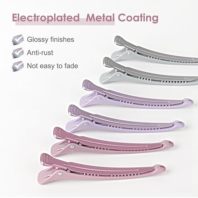 AIMIKE Hair Clips for Styling - Silicone No-Crease Duck Billed Hair Roller Clips for Sectioning, Cutting, and Salon Use