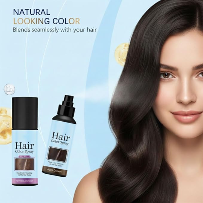 Temporary Root Touch Up Spray,Temporary Root Touch Up Hair Color Spray,Instant Covers Grey Hair (Dark Brown)