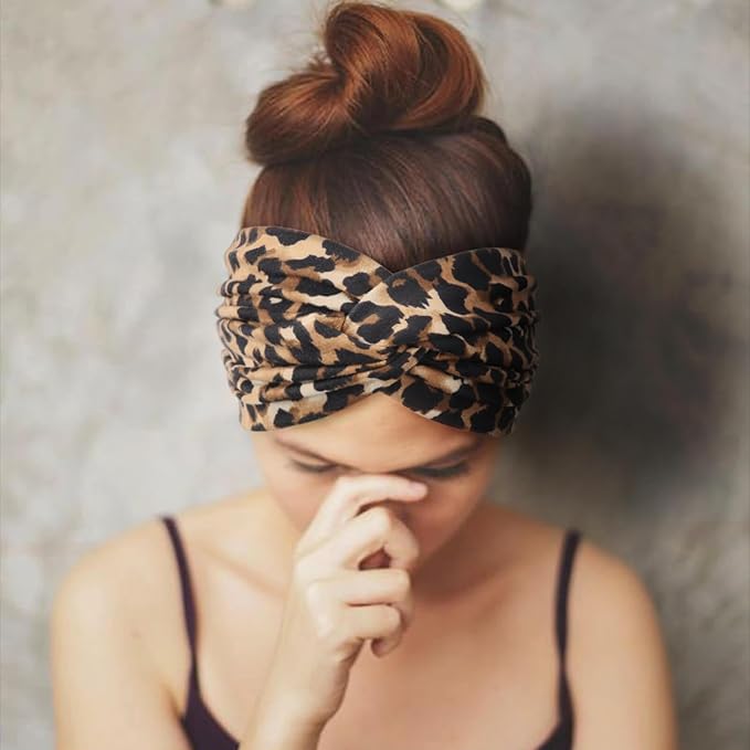 DRESHOW 6 Pack Extra Wide Headbands for Women Large Turban Headband Boho Head Wrap Elastic Hairbands Hair Twisted Knot Hair Accessories