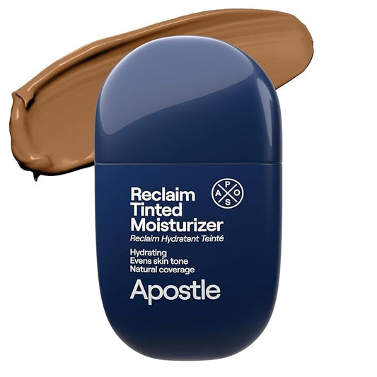APOSTLE Reclaim Tinted Moisturizer for Men (4 Westmoreland) - Niacinamide, Vitamin E, Squalane, Hyaluronic Acid, Tinted Face Moisturizer For Men. Hydrates, Evens Skin Tone, 1 Fl. Oz.