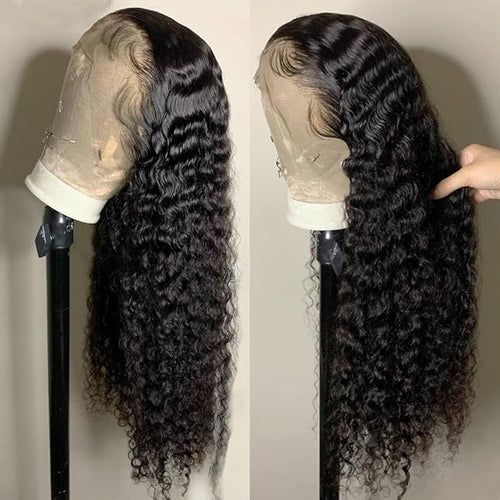 30 Inch Lace Front Wigs 180% Density Curly Wigs for Black Women 13x4 HD Transparent Lace Frontal Wigs Wet and Wavy Lace Front Wigs Pre Plucked with Natural Baby Hair