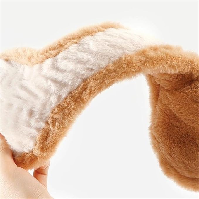Pocadri Soft Faux Fur Ear Muffs for Women Behind Head Fuzzy Ear Covers Unisex Plush Headband Ear Warmer Cold Weather
