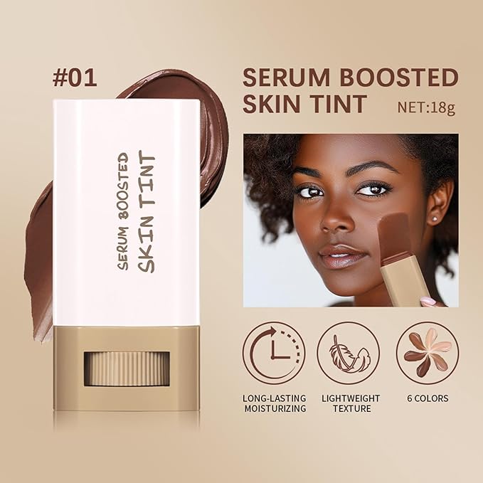 Beauty Balm Serum Boosted Skin Tint – Hydrating Tinted Moisturizer, Lightweight Solid Tinted Foundation Stick for Flawless, Sheer to Medium Coverage, Radiant & Dewy Finish, All-Day Wear (2#, 1)