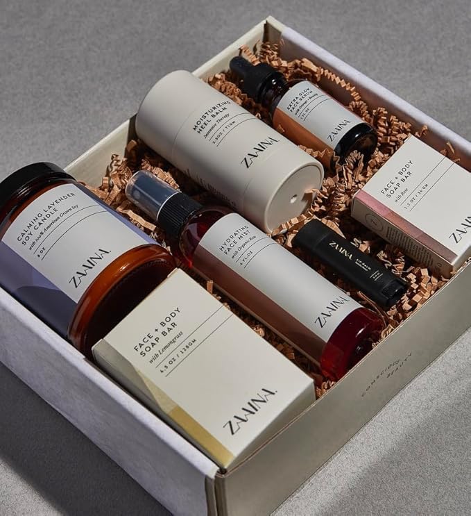 ZAAINA Spa Gift Set for Her - Relaxation Spa Kit for Women, Holiday Spa Gift Basket, Pampering At Home Bath and Body Self Care Spa Package, Christmas Gifts for Mom Wife, Spa Birthday Gifts for Women