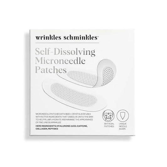 Wrinkles Schminkles Self-Dissolving Microdart Patch for Face - Target & Reduce Wrinkles, Ultimate Facial Hydration and Rejuvenation (4 pairs)