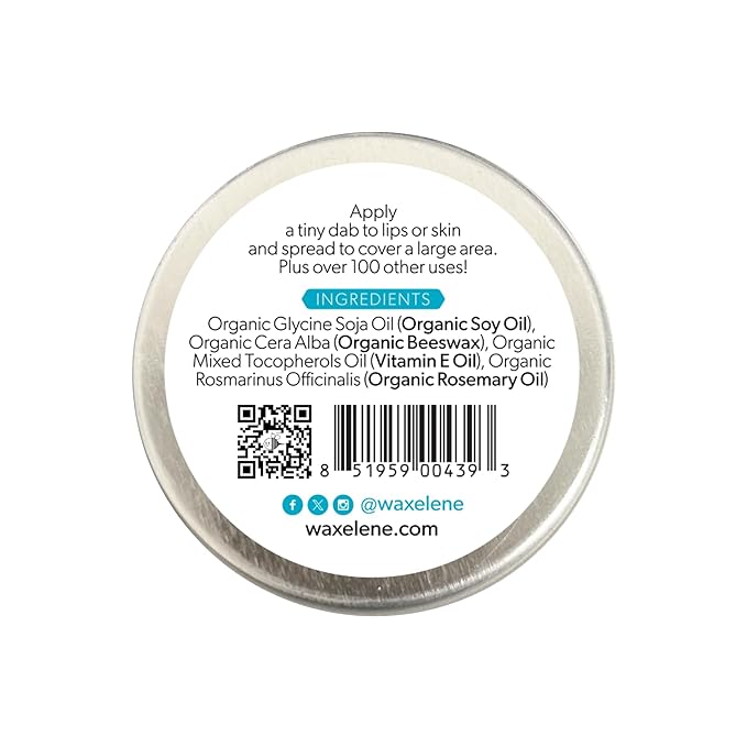 Waxelene Original Aerated Lip Balm Tin 4pc, Best Lip Balm Ever Organic Multipurpose Ointment Baby Eczema Dry Sensitive Skin Body Hand Face Moisturizer