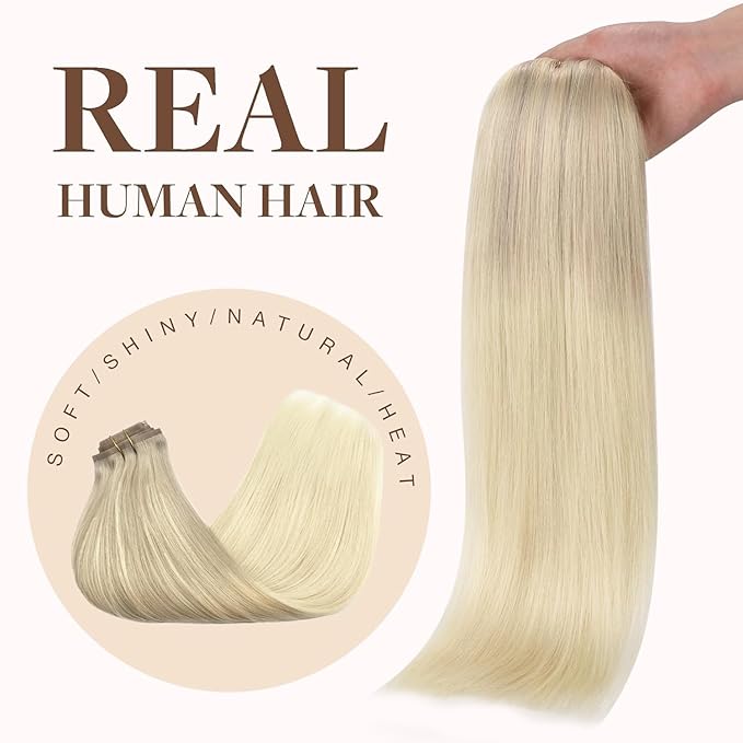 GOO GOO Clip in Hair Extensions Real Human Hair, Remy Human Hair Extensions Clip ins for Women, Natural Human Hair, 22 Inch 160g 7Pcs, 17/22/60 Balayage Ash Blonde to Golden Blonde and Platinum Blonde