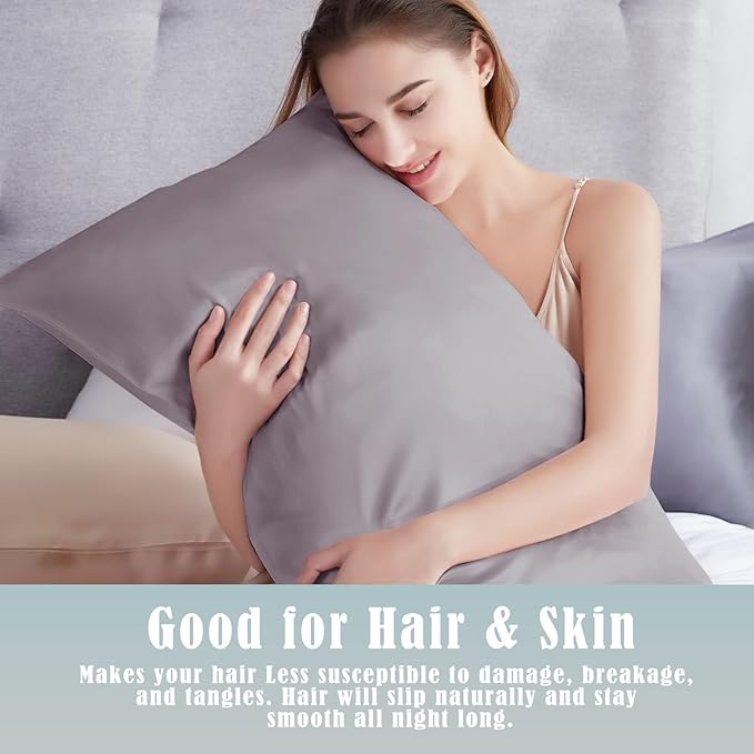 TELUS Body Cooling Pillow Case Cover, Bamboo Rayon & Lyocell Pillowcase with Zipper Closure, Breathable Pillow Case for Hot Sleepers and Night Sweats, 20x54 inches, Deep Grey