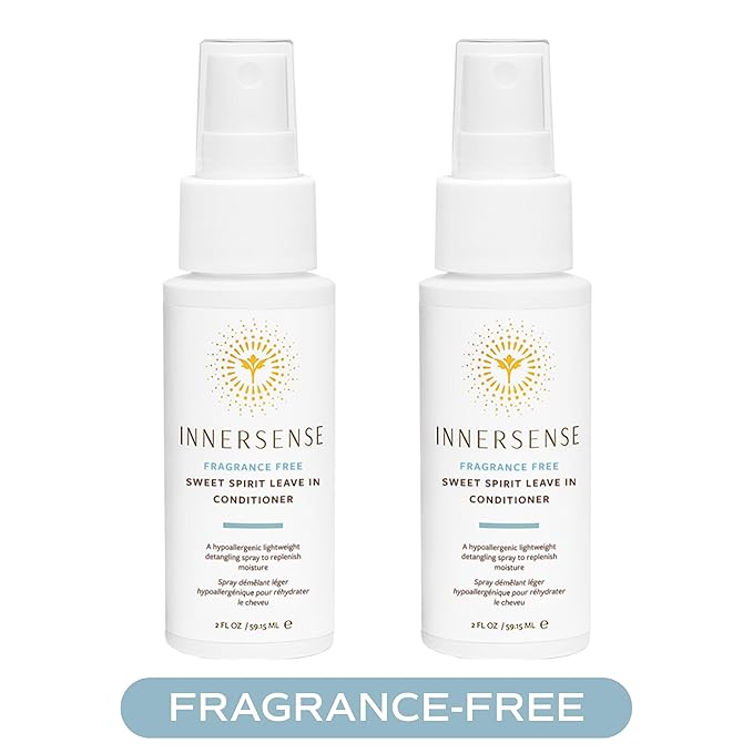 INNERSENSE Organic Beauty - Fragrance-Free Sweet Spirit Leave-In Conditioner | Detangling, Hydrating, Smoothing | Non-Toxic, Cruelty-Free, Clean Haircare (2 pack - 2 fl oz | 59.1 mL each)