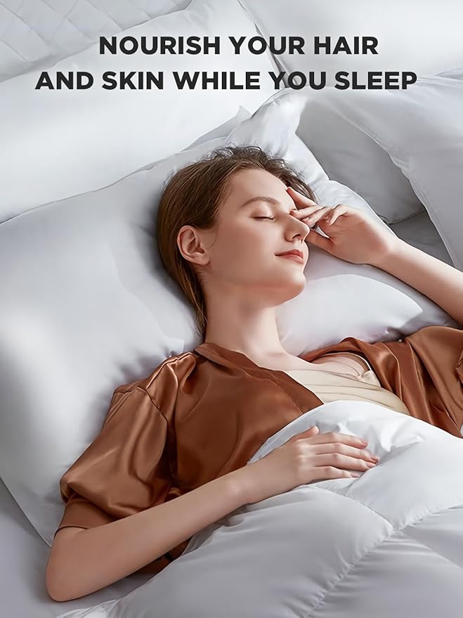 Mulberry Silk Pillowcase for Hair and Skin, SGMSILK 22 Momme Natural Silk Pillow Cases with Zipper, 6A Soft and Smooth Single Sided Pure Silk Pillow Cover (Light Gray, Standard 20"x26")