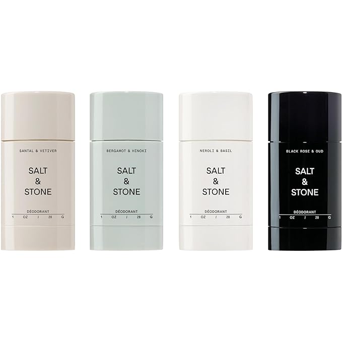 SALT & STONE Aluminum Free Deodorant | Extra Strength 48 Hour Protection for Women & Men | Made with Seaweed Extracts, Shea Butter & Prebiotics (Mini Deodorant Discovery Set)