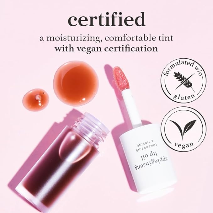 NOONI Korean Lip Oil - Appleginseng | Lip Stain, Gift, Long-Lasting, Moisturizing, Plumping, Revitalizing for Dry Lips, Waterproof, No Peel Off, Korean Lip Tint 0.12 Fl Oz