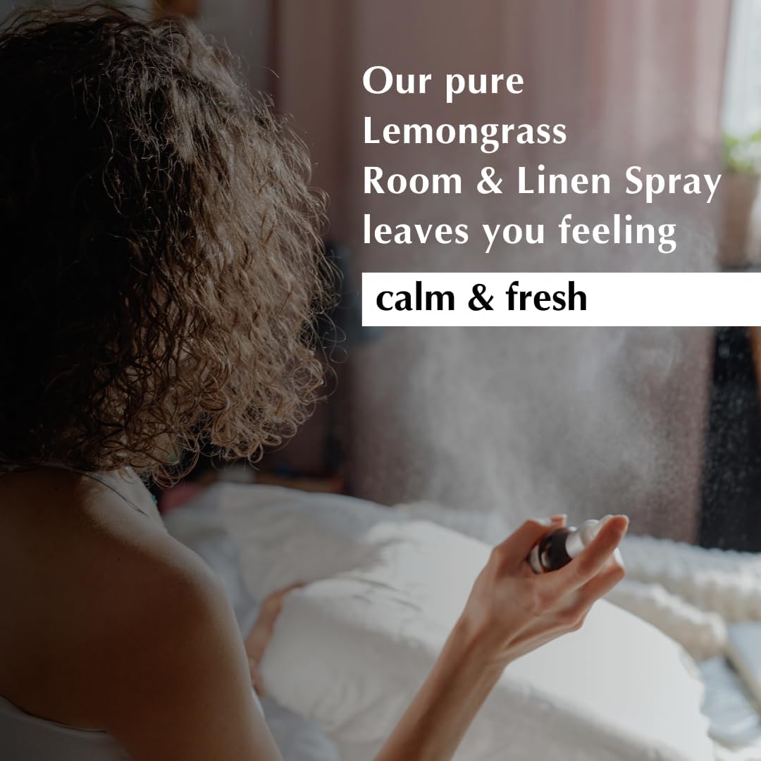 Lemongrass Room Linen & Pillow Spray by Aromafume | 100ml/3.38 fl oz | with Pure Lemongrass Essential Oil | Aromatherapy Spray for Relaxation, Sleep & Stress Relief | Mist for Bedding, Fabrics