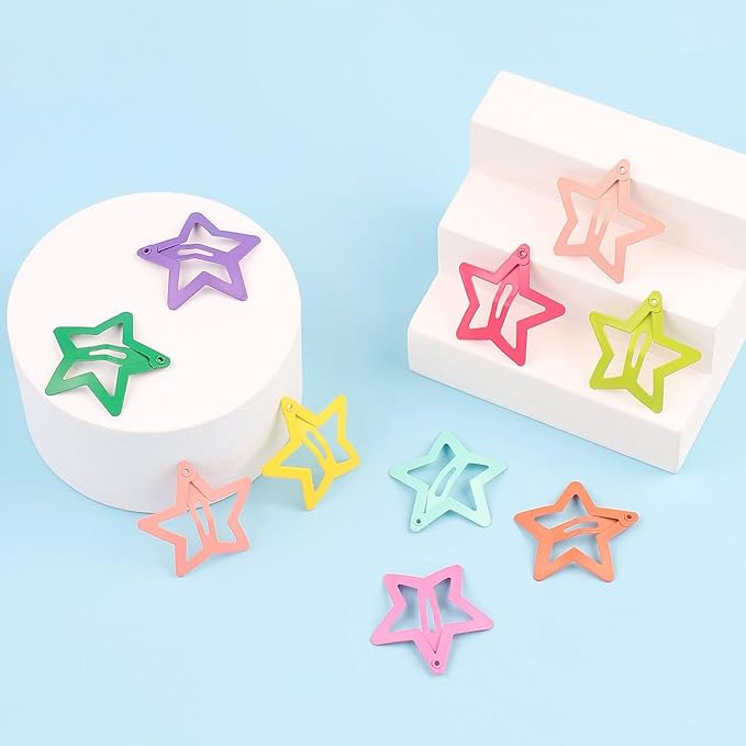 Hair Clips for Girls, CYBAUG 100-Pack Star Metal Hair Clips for Toddlers,Kids,Women, Cute Snap Hair Barrettes for Fine/Thick Hair Candy Color Hair Accessories