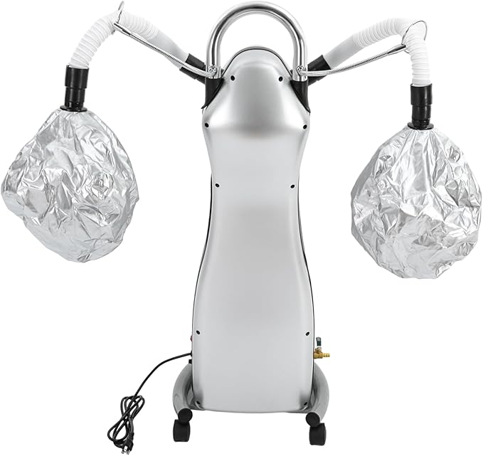 7 in 1 Professional Stand Hood Hair Steamer Multifunctional Hooded Treatment Perming Machine, Adjustable Height Rolling Hair Color Processor, Hooded Hair Dryer with Control Panel and Wheels