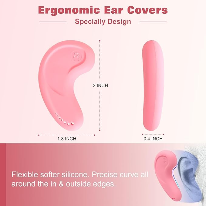 FERNIDA Ear Covers Protectors for Dryer, Hair Dye, Heat Iron, High-Temp Resistance Reusable Silicone Ear Cover for Salon Home