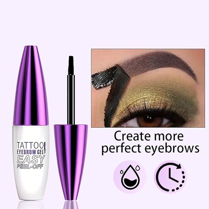 Peel Off Tattoo Brow Tint Gel - 2pcs Light Brown Eyebrow Kit, Waterproof, Transfer-Proof & Sweatproof, Quick Peel Formula for Natural Fuller Brows, Mother’s Day Gifts for Women All Skin Types
