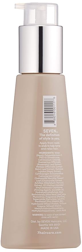 SEVEN Haircare SATARA Relax Serum, Hair Oil for Men & Women, Straightening Serum for Shine, Frizzy, Dry, Damaged Hair, Anti Frizz Thermal Protection with Rosemary & Chamomile, Made in USA, 3.2 oz