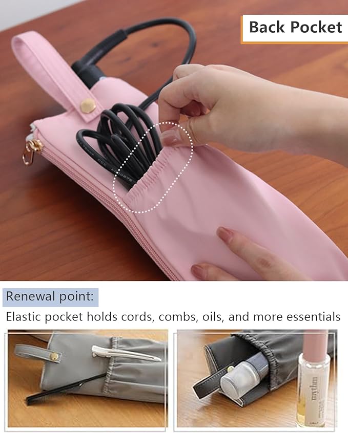 Holder & Mat for Hot Tools, Curling Iron Flat Iron Heat Resistant Hair Tools Travel Bag - Ideal for Home, Travel, Gift (Blue)