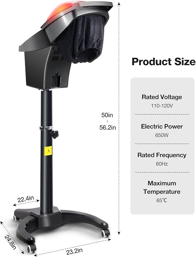 Icoget Hair Steamer for Deep Conditioning w/7 Color Light & Ozone, Micro Mist Scalp Hydration Steamer for Hair Treatment for Natural/Black Hair w/Adjustable Temp, for Barber