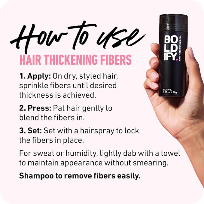 BOLDIFY Hair Fibers (28g) - Fill In Thinning and Fine Hair for an Instantly Fuller, Thicker Look - 14 Shades for Women & Men - Dark Blonde