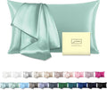 SUATIEN Mulberry Silk Pillow Cases Queen Size Silk Pillowcase for Hair and Skin with Zipper Soft Breathable Smooth Cooling Silk Pillow Case for Sleeping,Gifts for Women (Sage Green,20"X 30",1Pcs)