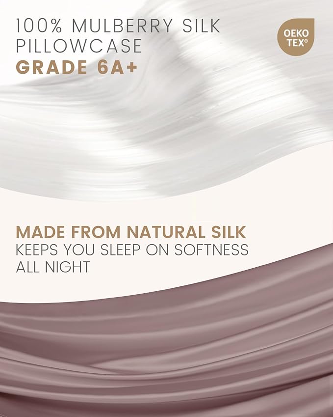 THXSILK Set of 2 100% Mulberry Silk Pillowcase for Hair and Skin, Grade 6A+ Mulberry Silk Pillow Cases Ultra-Soft, Hypoallergenic Pillow Case Cover with Zipper (Body Size 20"x54", Purple)