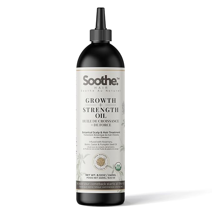 Hair Growth Oil – Infused with Rosemary, Castor Oil, Biotin, Pumpkin Seed – DHT Blocker – Non-Greasy Hair Loss & Thinning Support for Men & Women – Scalp Serum for Dry Scalps 240ml