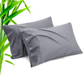 TELUS Dark Grey Pillow Cases King Size 2 Pack, Bamboo Rayon Cooling Pillowcases with Envelope Closure, Cool Breathable Pillow Cover for Hot Sleepers & Night Sweats, 20x40 inch