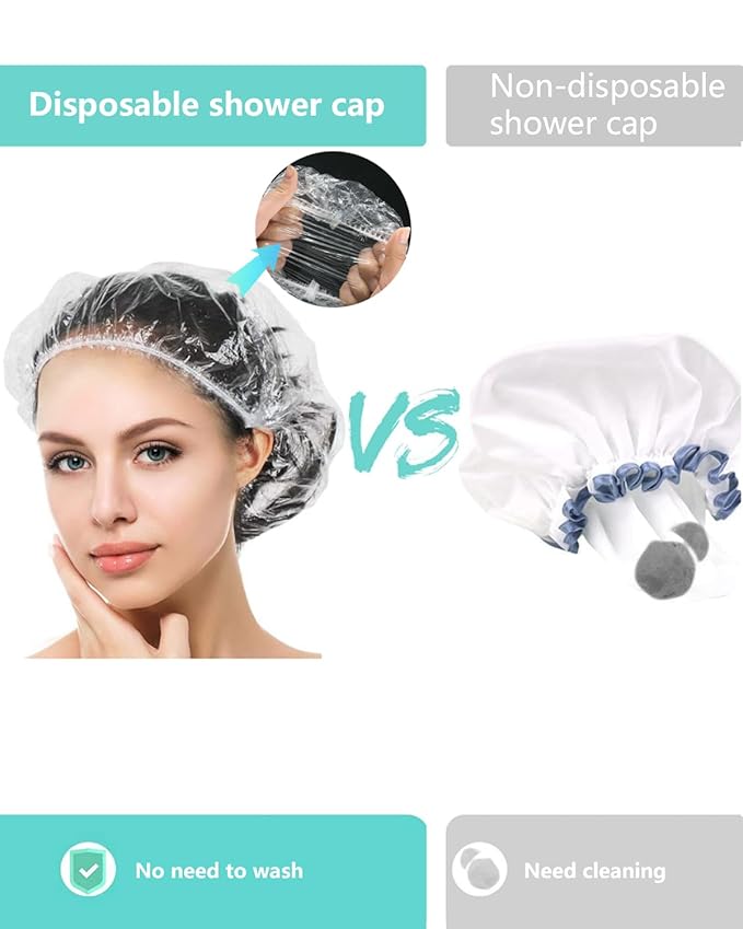 Years calm 30PCS Disposable Shower Caps, Clear Shower Caps for Travel, large Plastic Hair Caps for Women, Home Use, Hotel (30PCS large Size 20.5"