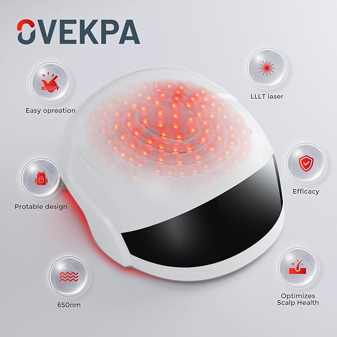 Red Light Therapy for Hair Growth Laser Cap - FDA Cleared Laser Therapy Device - Promotes Hair Regrowth Alopecia Treatment for Men & Women