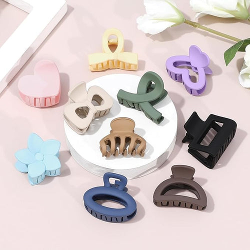 10 Pack Mini Hair Clips 1.5 Inch Small Claw Clips for Women Girls 10 Styles Nonslip Matte Hair Accessories