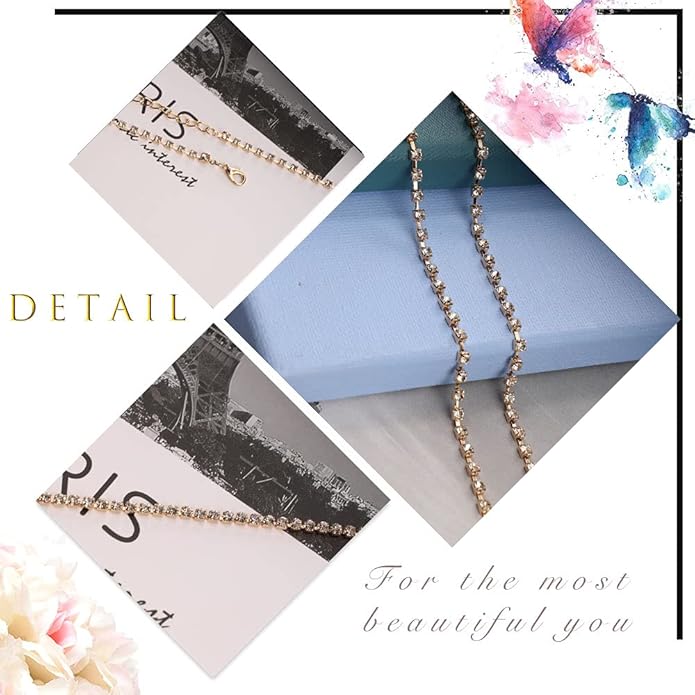 Boho Crystal Thigh Chain Gold Body Chain Leg Chains Body Jewelry Accessories for Women and Girls (Gold)