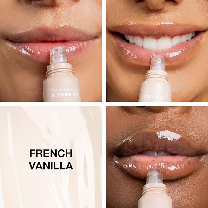 Palladio Butter Balm - Hydrating Lip Balm with Sheer Tint, Aloe, Peptides, Shea Butter, and Vegan Formulation for Instant Moisture, Shine, and Soothing Lip Care, French Vanilla