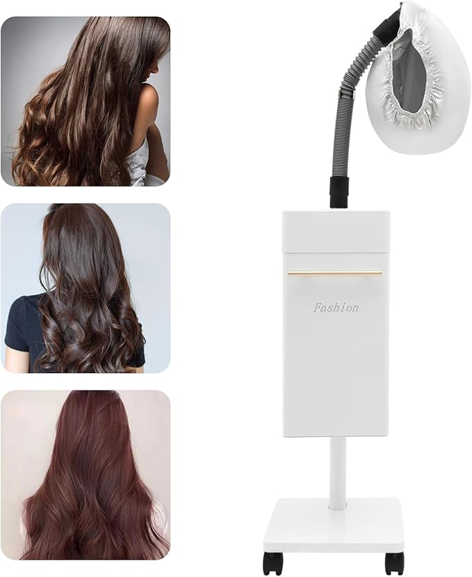 Professional Vertical Nano Hair Steamer, 110V 650W Salon-Grade Steam Machine with 360° Mobility Base, Hair Oil Treatment Equipment for Spa & Home Use, Commercial Steam Therapy System (White)