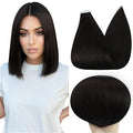Full Shine Tape in Hair Extensions Natural Tape in Extensions 10 Inch Color 1B Black 20 Pcs Seamless Soft Remy Hair Extensions Tape in Invisible Brazilian 30Gram for Thin Hair Wedding
