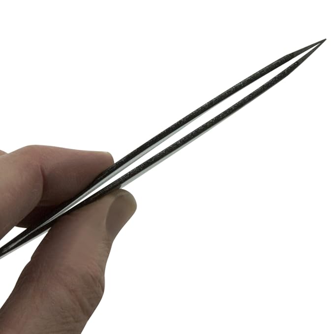 Ingrown Hair Tweezers by Zizzili Basics - Surgical Grade Stainless Steel Fine Pointed Tweezers - Precision Aligned Tips for Splinter, Eyebrow & Facial Hair Removal - with Bonus Tip Guard & Carry Pouch