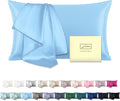 Mulberry Silk Pillow Cases for Hair and Skin Queen Size Silk Pillowcase with Zipper Soft Breathable Smooth Cooling Satin Silk Pillow Covers for Sleeping (Sky Blue,20"X 30",1Pcs)