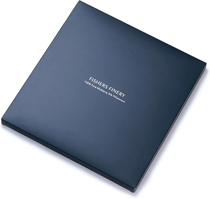 Fishers Finery 25mm 100% Pure Mulberry Silk Pillowcase (Navy Standard 2 Pack)