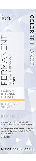 Ion Medium Intense Blonde Permanent Creme Hair Color, 7NN, 2.05 Ounce, Paraphenylenediamine Free, Vegan and Cruelty Free, 100% Gray Coverage, Nourishing, Medium Intense Blonde