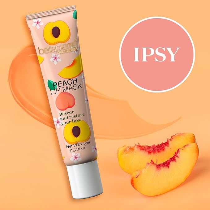 bellapierre Cosmetics Peach Lip Mask | Lip Plumping Mask with Hyaluronic Acid | Moisturizing Lip Balm for Daily Use
