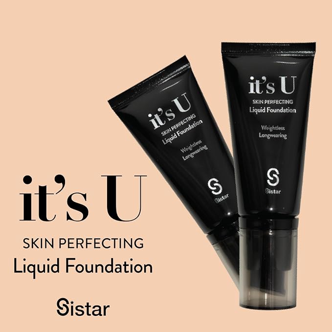 Sistar it's U Skin Perfecting Liquid Foundation Medium Coverage Buildable Weightless Longwearing Blendable 35 g / 1.23 oz. (Burnt Cinnamon)