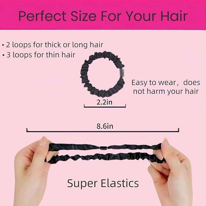 10 Pcs Small Satin Hair Ties No Damage for Women Girls Thick Thin Hair, Small Satin Scrunchies Hair Ties Skinny Hair Elastic Bands Ponytail Holder for Women Hair Accessories (Colorful)