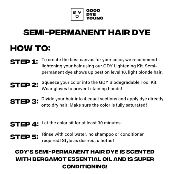 Good Dye Young Streaks and Strands Semi-Permanent Hair Color (Kowabunga) - UV Protective, Conditioning, PPD-Free, Cruelty-Free & Vegan Green Hair Dye, Lasts 15-24+ Washes
